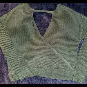 Moon&madison* NWTs Double V-Neck Knot Sweater